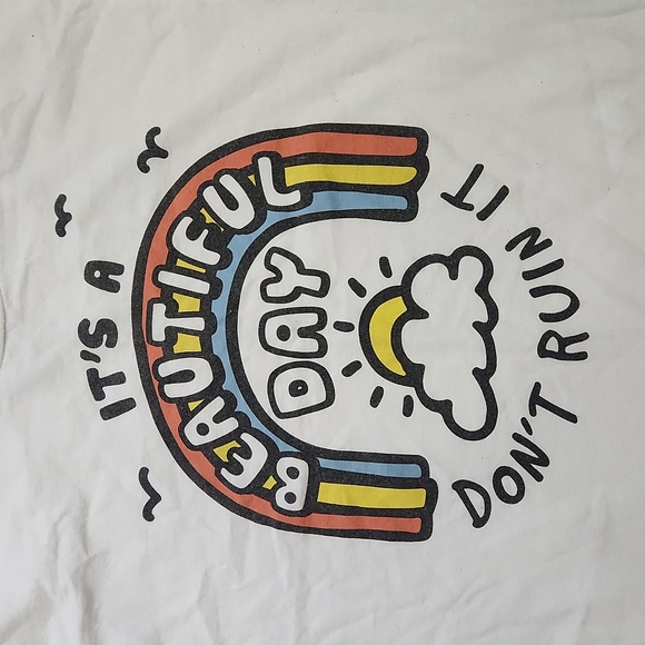 DOM it's a beautiful day don't ruin it t-shirt Small white rainbow graphic tee - Picture 3 of 8